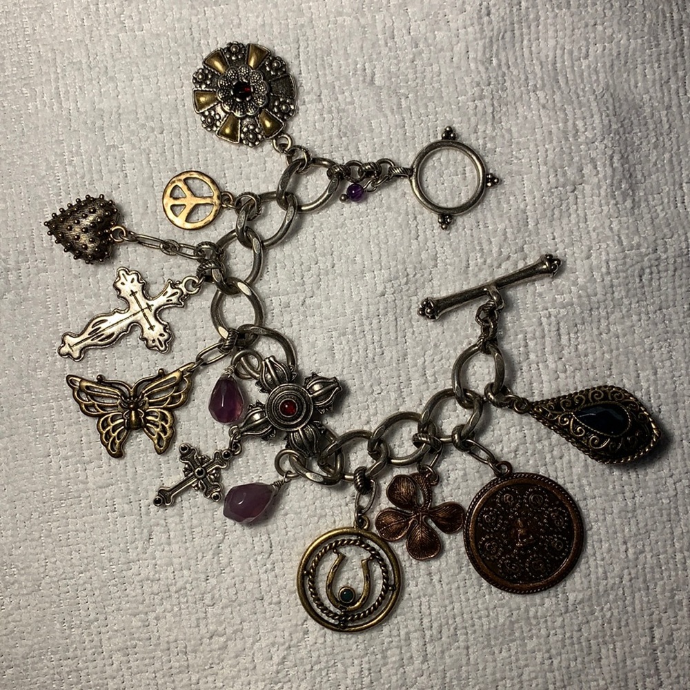 Lucky brand charm Bracelet with 10 charms